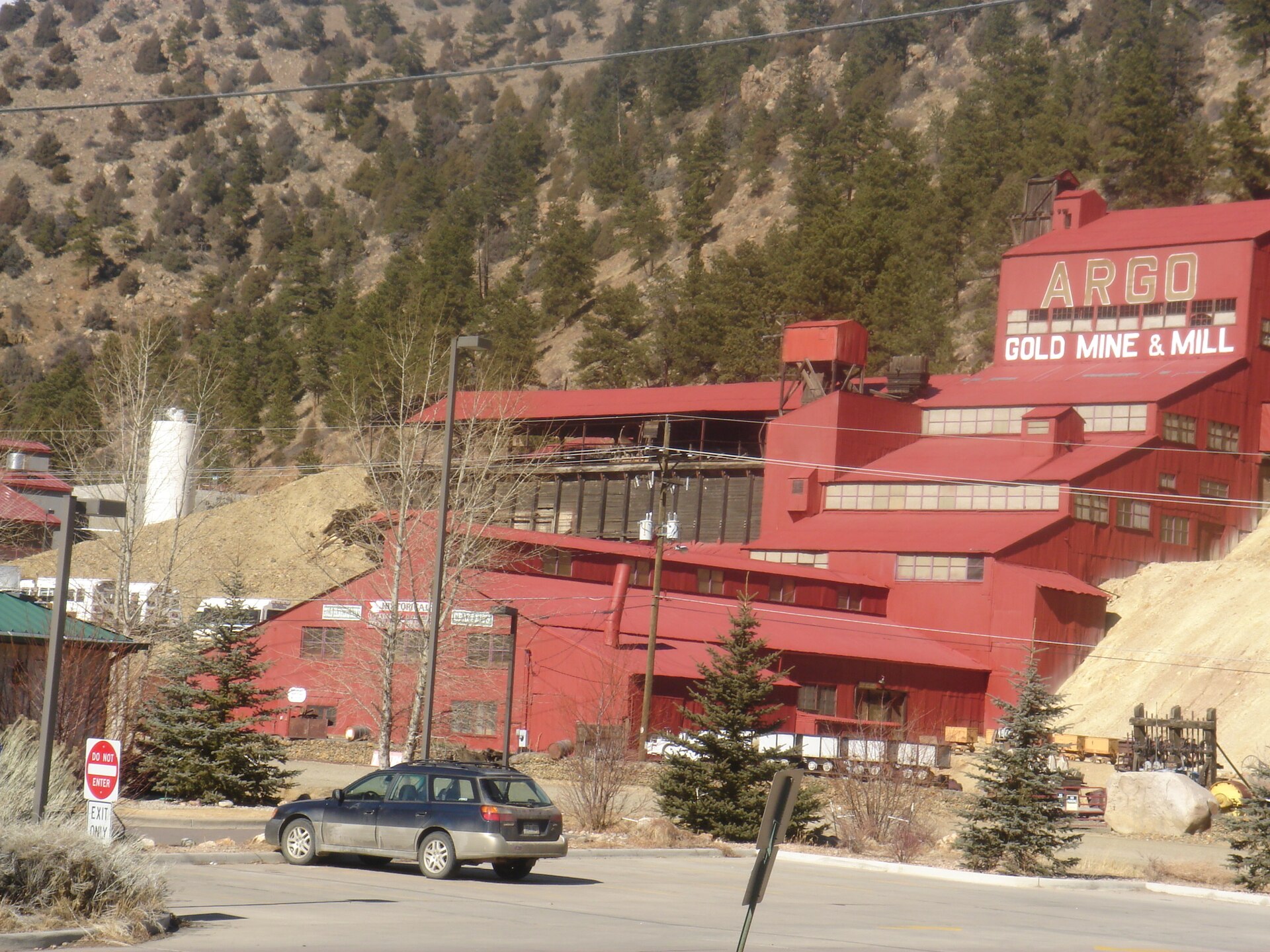 Argo Mill stepping up the mountainside in Idaho Springs