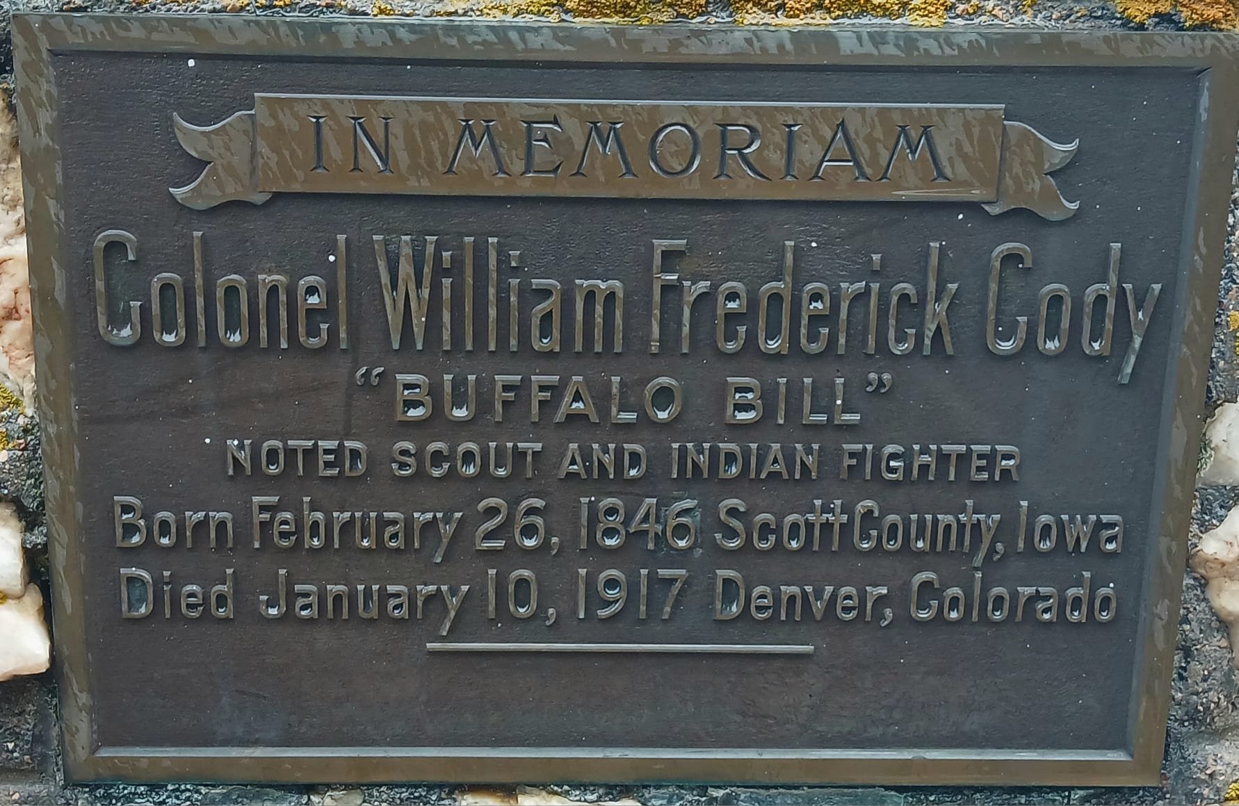 Buffalo Bill Museum & Grave – Buffalo Bill's Grave (Golden, Colorado, USA), plate