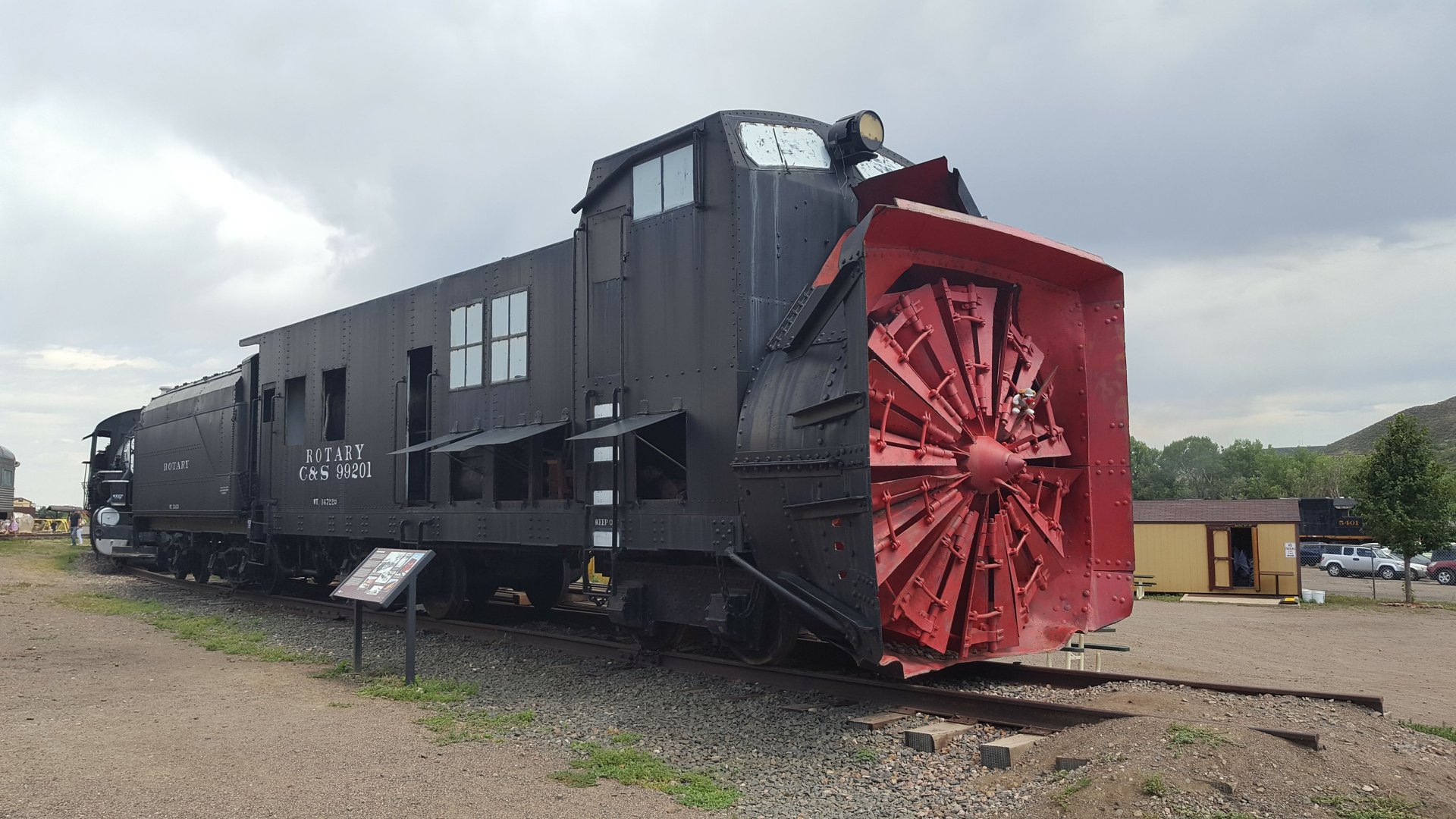 Colorado Railroad Museum – View of a Colorado & Southern (C&S) rotary snowplow at the Colorado Railroad Museum, in Augu