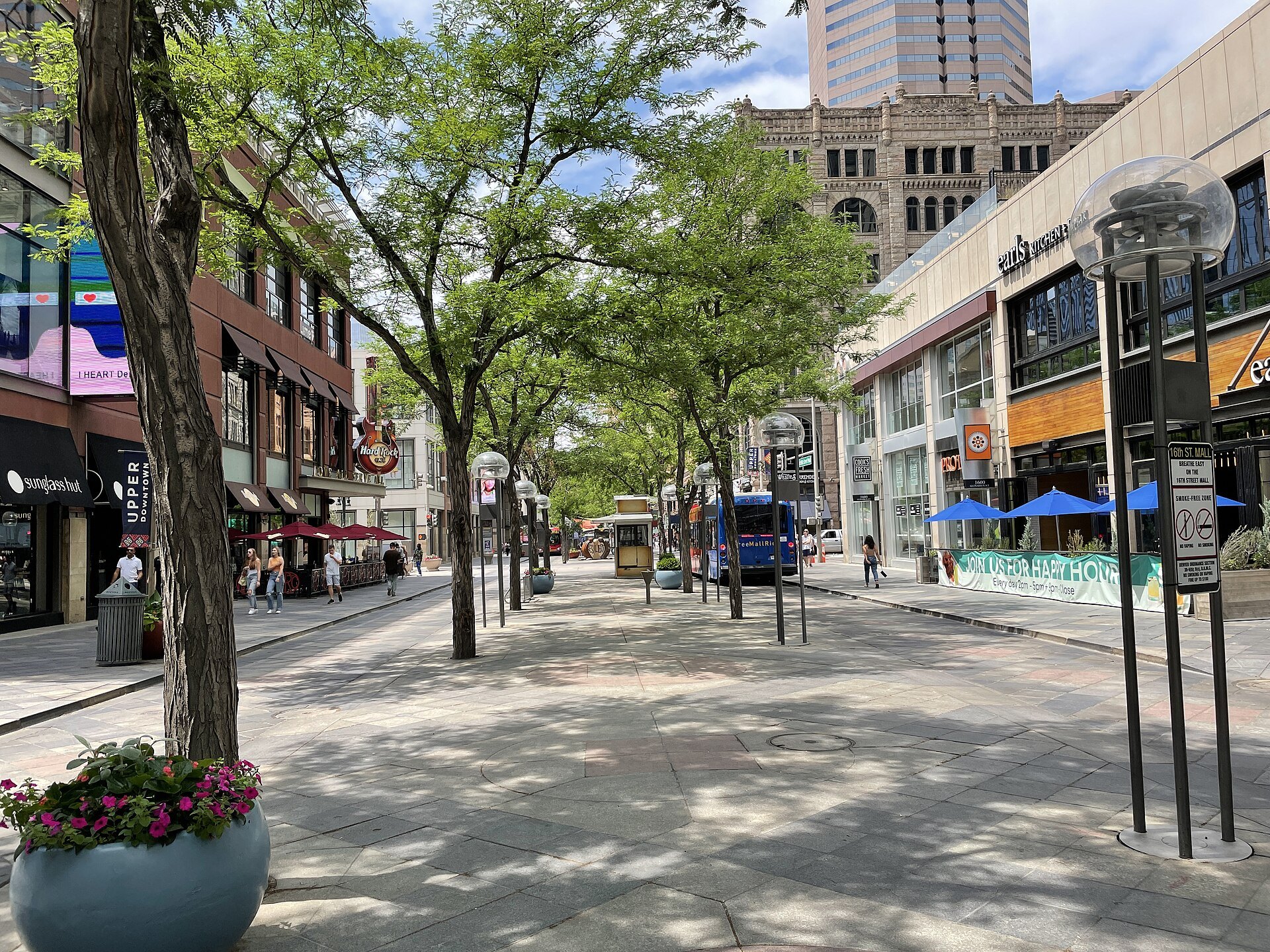 16th Street Mall looking northwest past Tremont Place in Denver