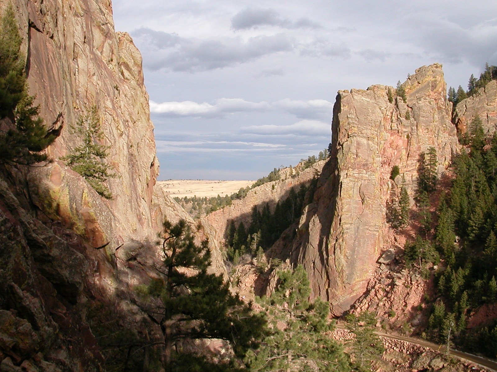 Sandstone towers in Eldorado Canyon State Park