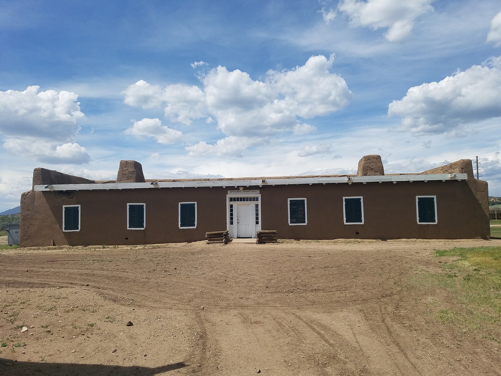 Adobe officers' quarters at historic Fort Garland