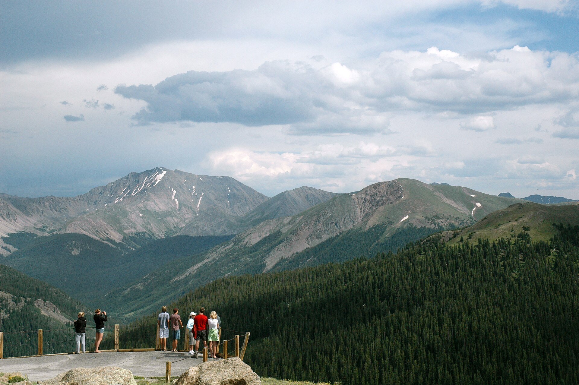 Visitors at the Independence Pass overlook on Colorado Highway 82