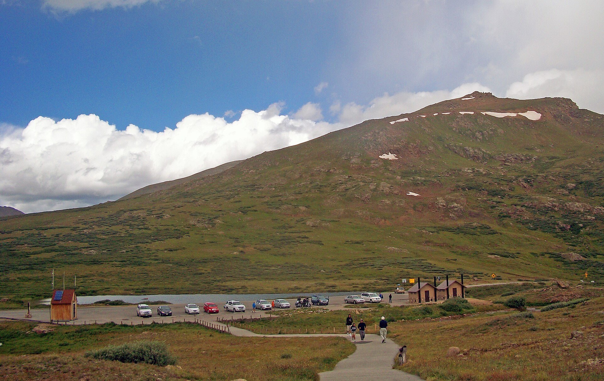 Summit parking area and paved overlook path at Independence Pass, 12,095 feet