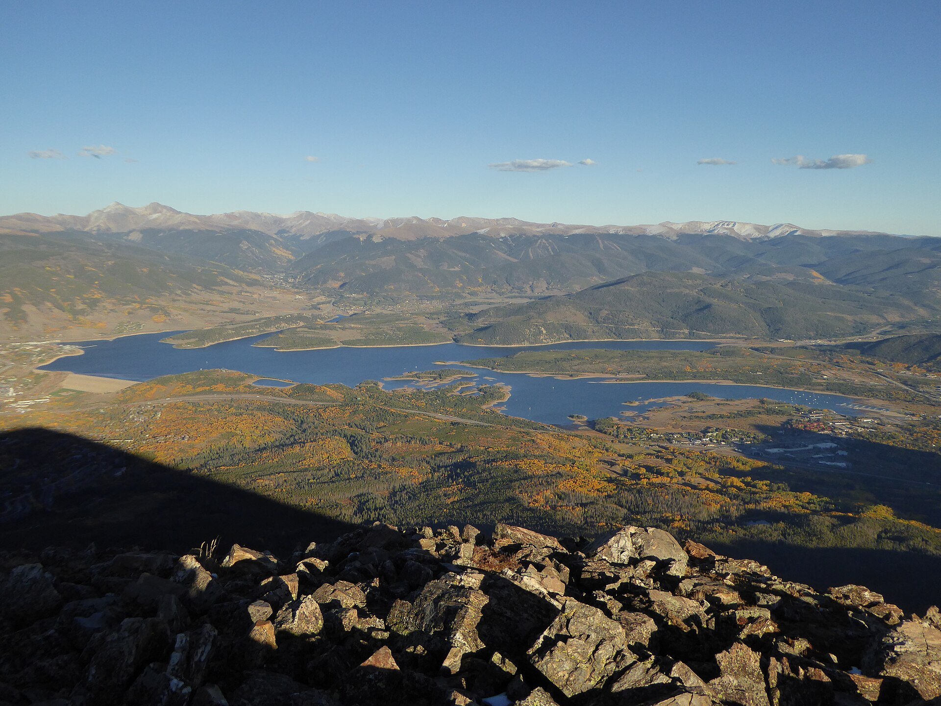 Dillon Reservoir seen from Buffalo Mountain in Summit County