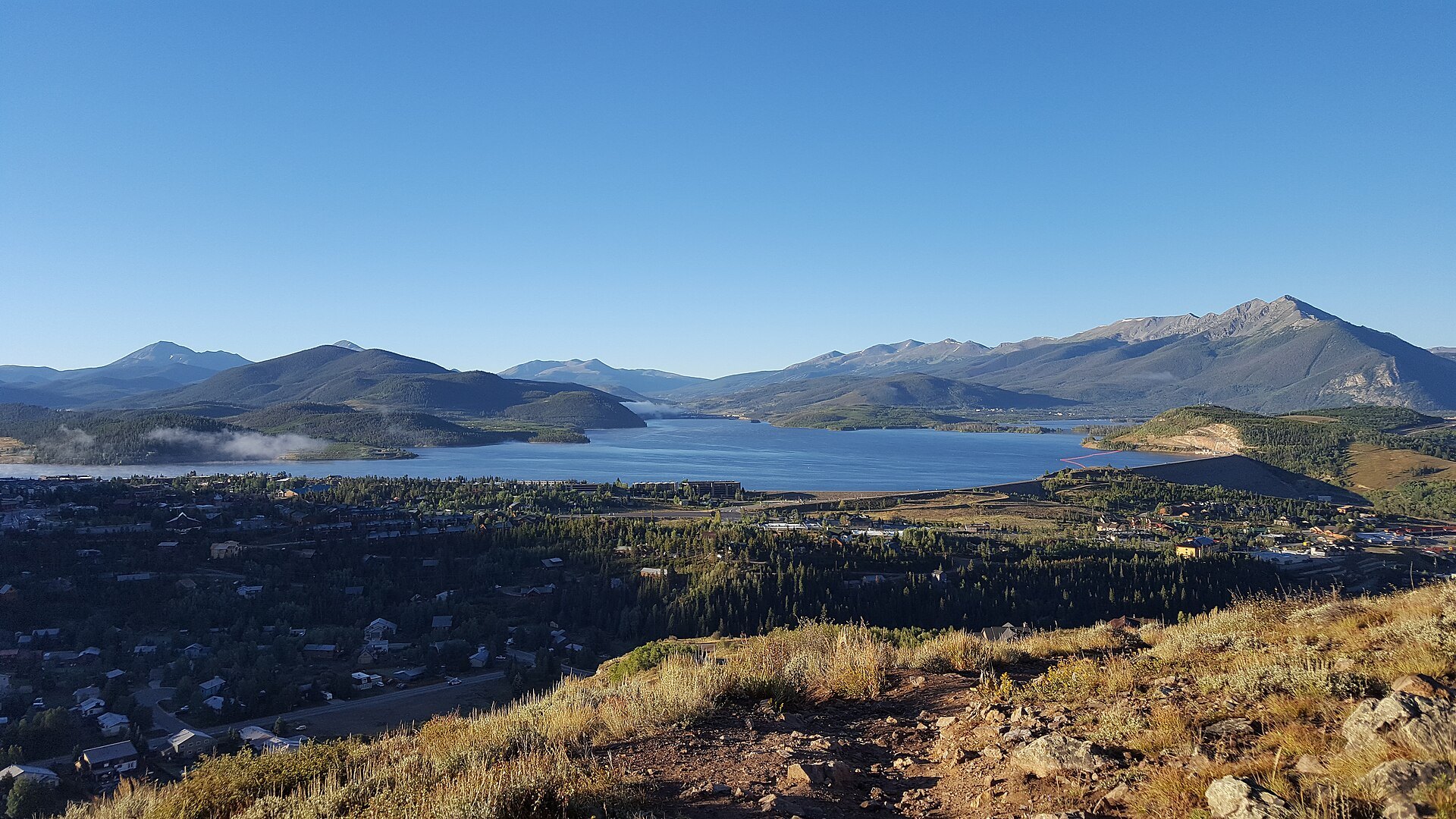 Dillon Reservoir from the Ptarmigan Peak Trail in late summer