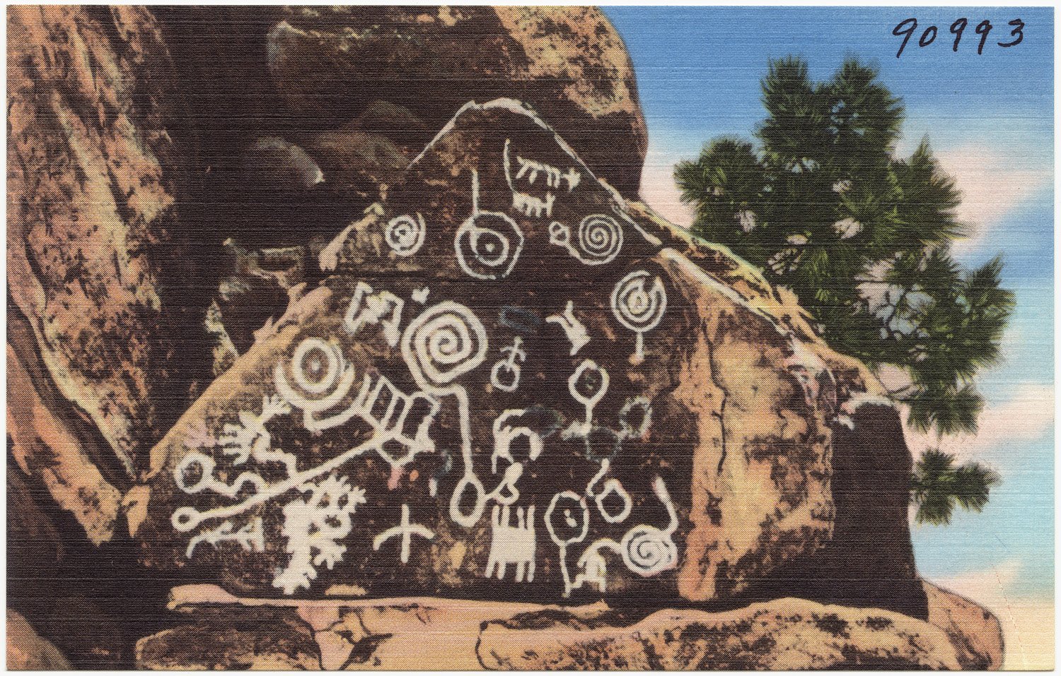 Manitou Cliff Dwellings – File name: 06_10_014305 Title: Indian petroglyphs at Manitou Cliff Dwellings, Manitou Springs, Color