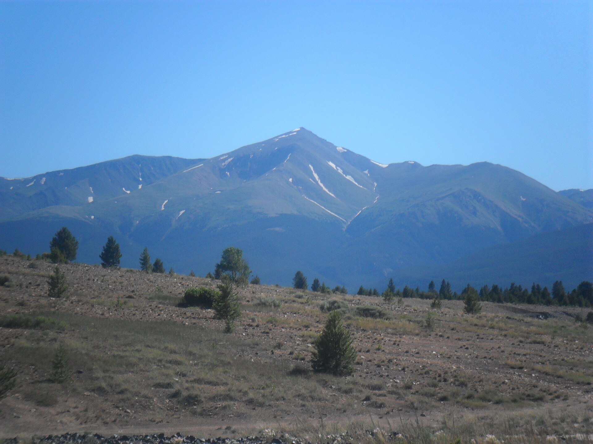 Mount Elbert, Colorado's highest peak, above the sagebrush of the Arkansas River valley