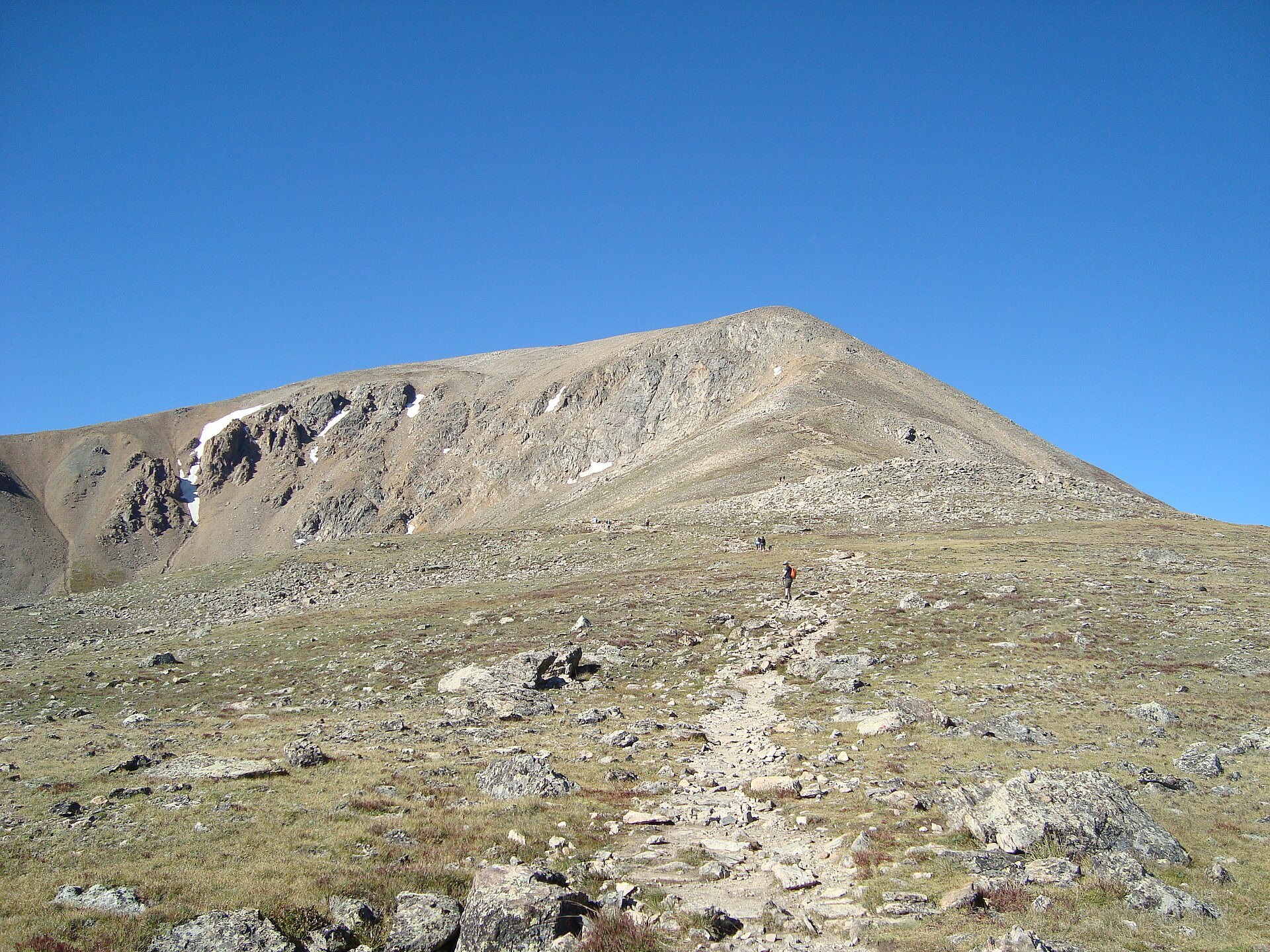 Mount Elbert summit ridge seen from the Northeast Trail