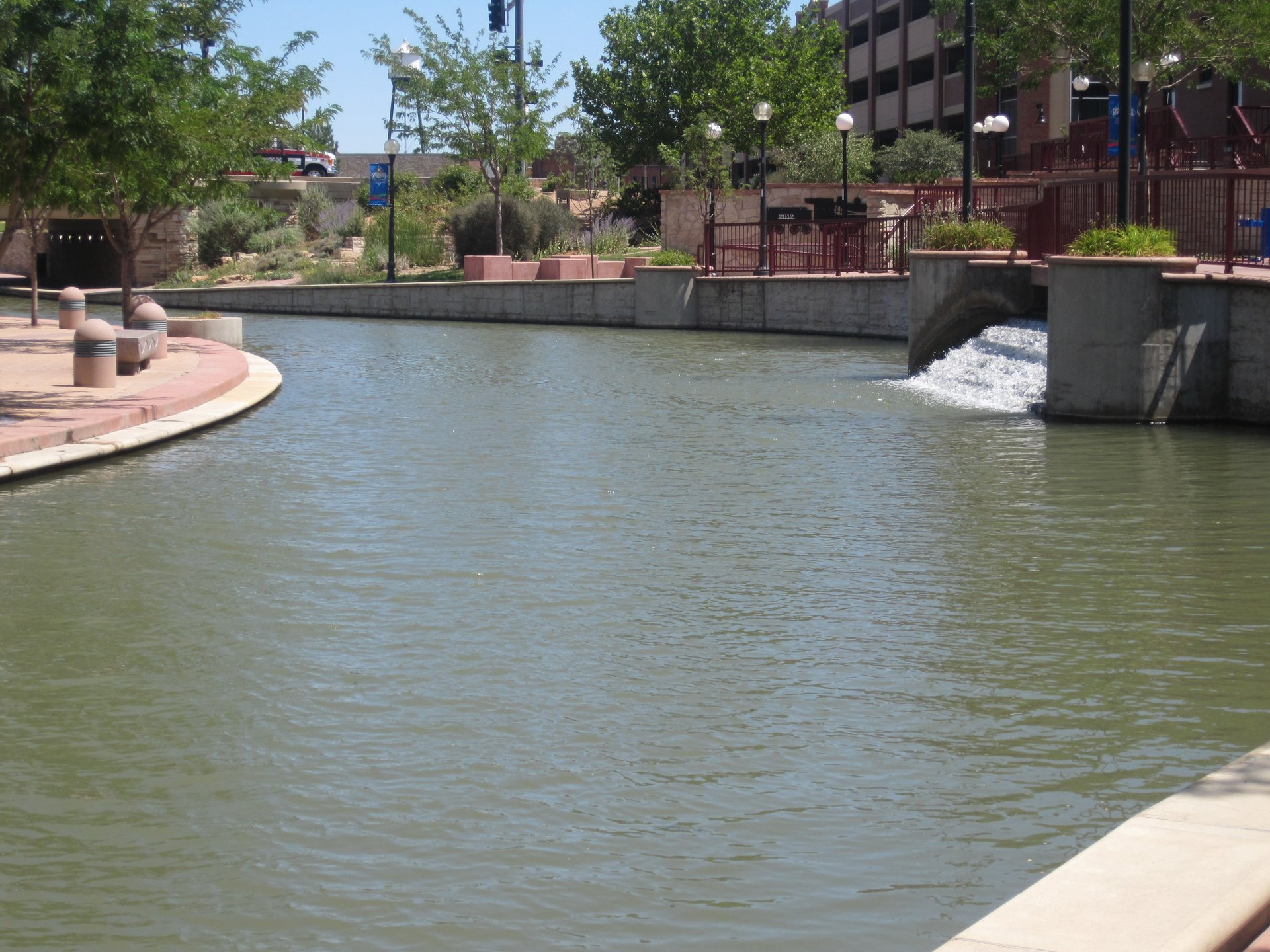 Water flowing through the Historic Arkansas Riverwalk of Pueblo