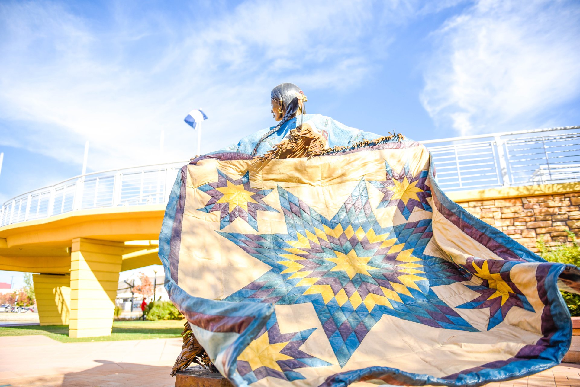 Public art sculpture along the Pueblo Riverwalk