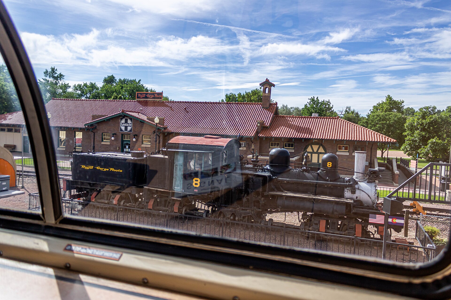 Santa Fe Depot seen from a Royal Gorge Route train window
